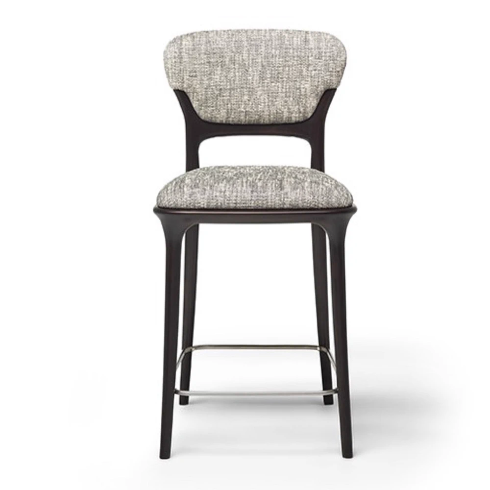 Каркас и наполнение: дерево, металл. Стиль ар-деко Барный стул Teresa Stool — Ceccotti, кожа