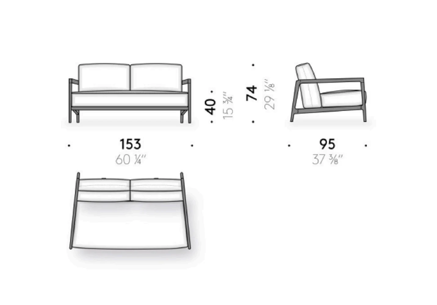 Каркас и наполнение: дерево. Современный дизайн Диван Everyday Life Loveseat — De Padova, ткань, фото 6