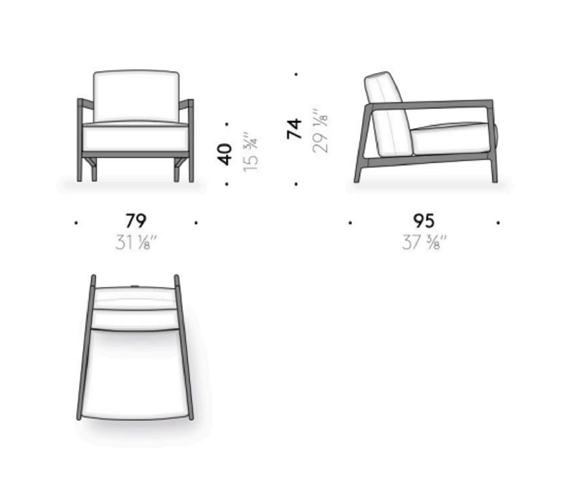 Кресло Everyday Life Narrow Armchair — De Padova, кожа, фото 3