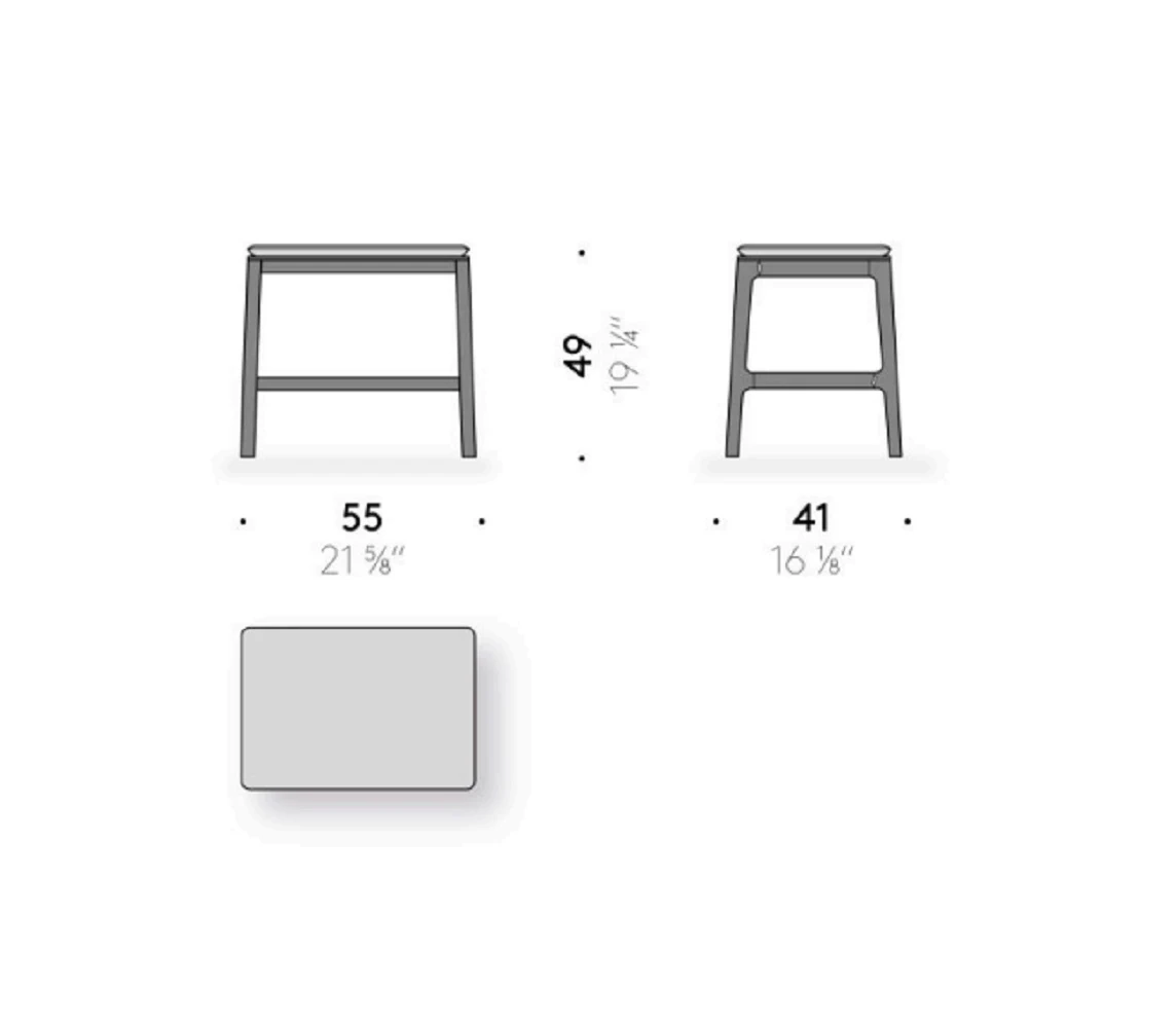 Каркас и наполнение: дерево. Современный дизайн Банкетка Everyday Life Stool — De Padova, кожа, фото 2