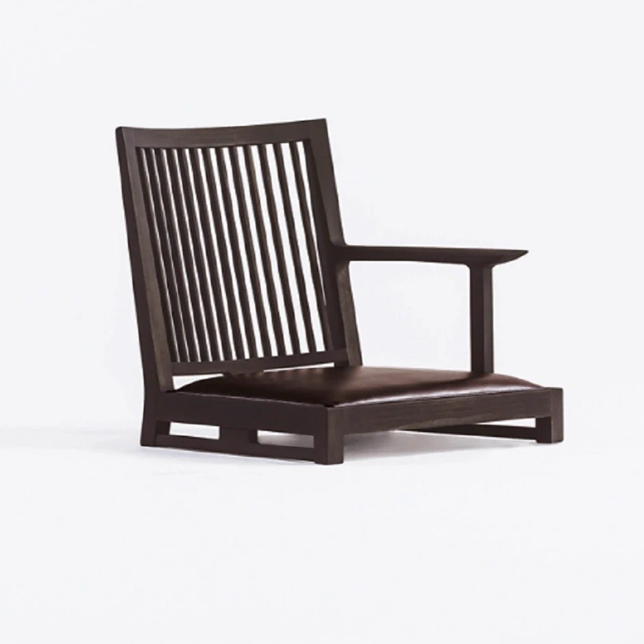 Каркас и наполнение: дерево. Современный дизайн Стул Liku Japanese Chair — De Padova, кожа
