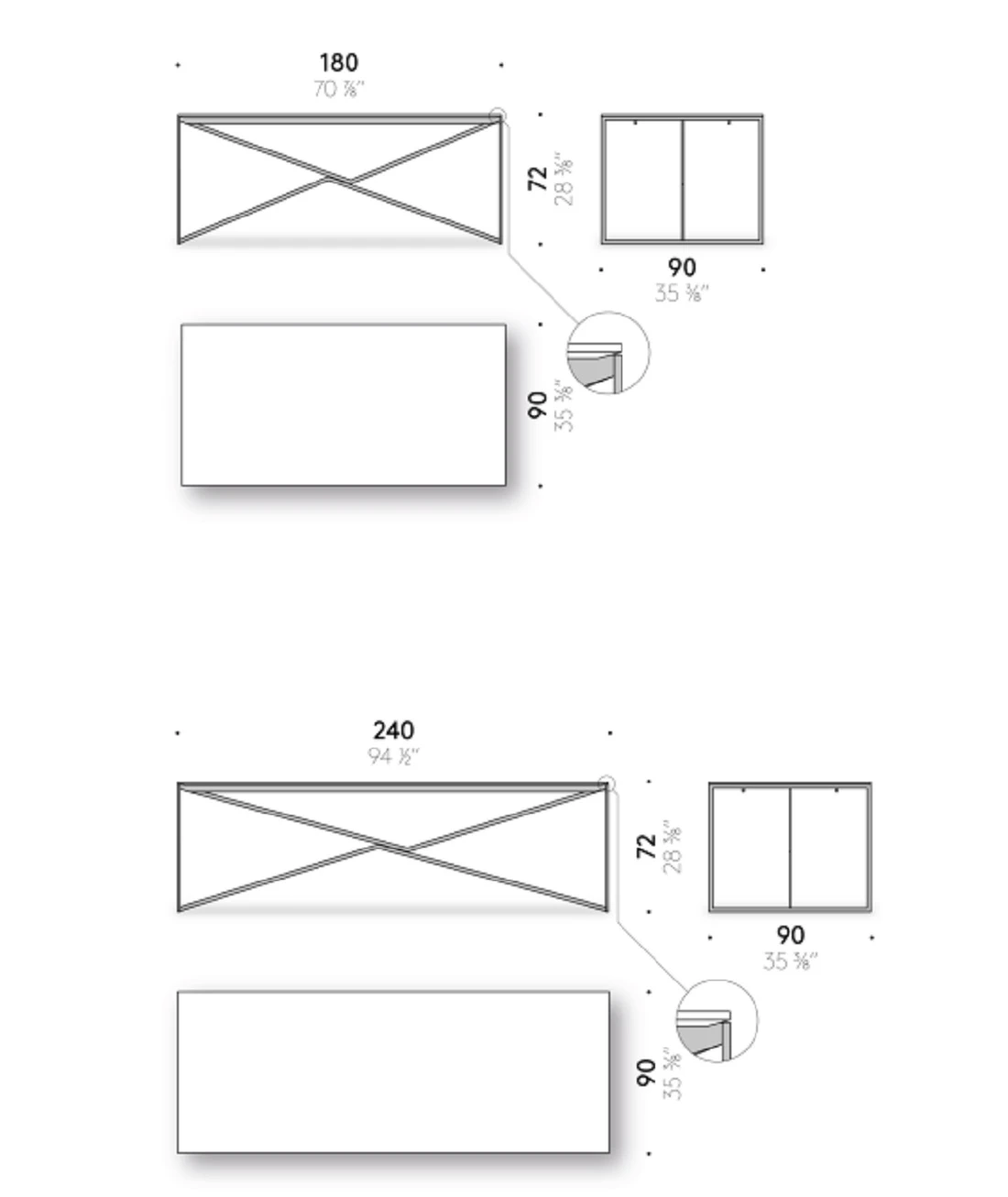 Стол T.T.A. Table — De Padova, стекло, фото 4