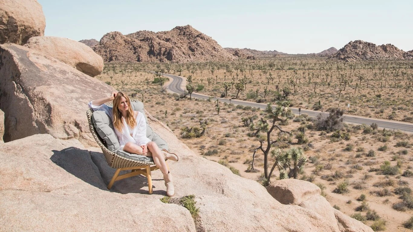 Каркас и наполнение: дерево. Современный дизайн Кресло Mbrace — Dedon, текстиль, фото 4