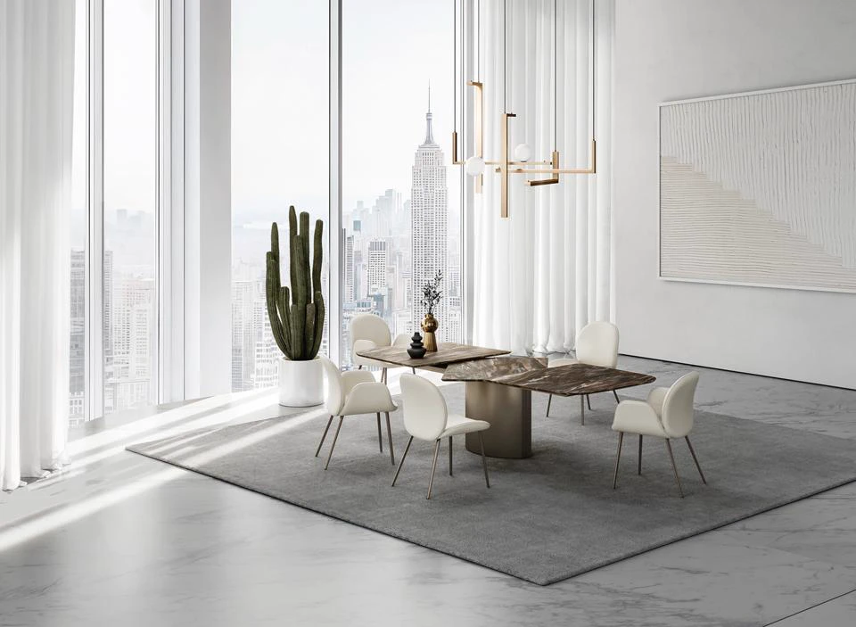 Каркас и наполнение: металл. Современный дизайн Стол трансформер Adler II 1224 Cipollino marble — Draenert, мрамор, фото 2