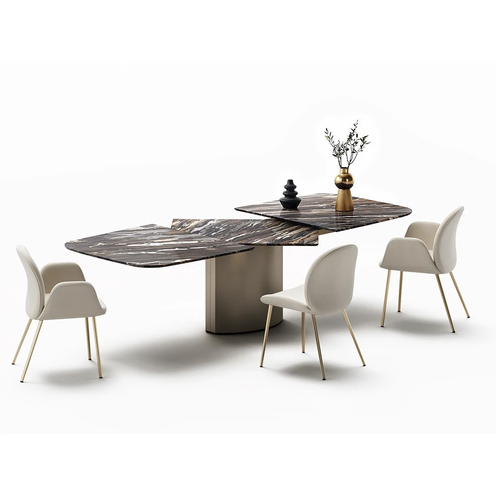 Каркас и наполнение: металл. Современный дизайн Стол трансформер Adler II 1224 Cipollino marble — Draenert, мрамор, фото 3