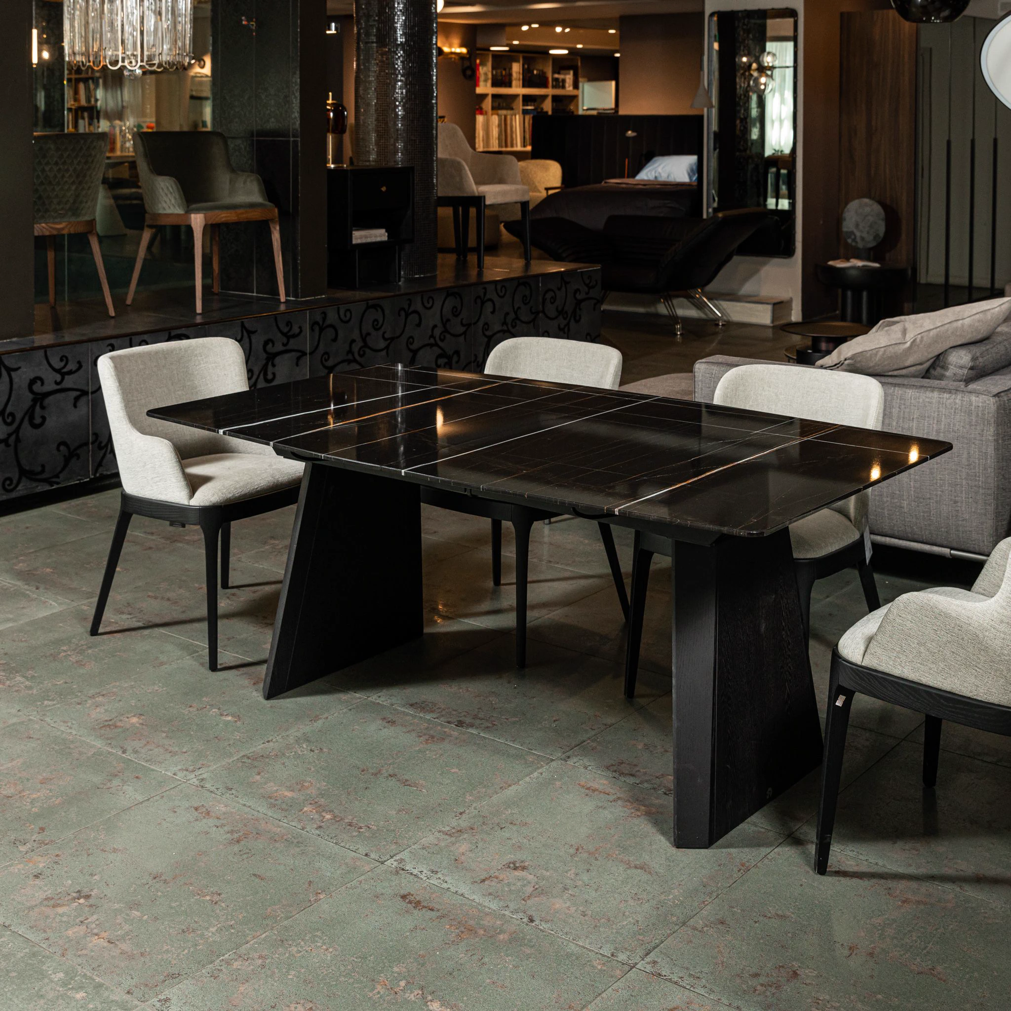 Раскладной стол Fontana 1460 Sahara Noir — Draenert, мрамор