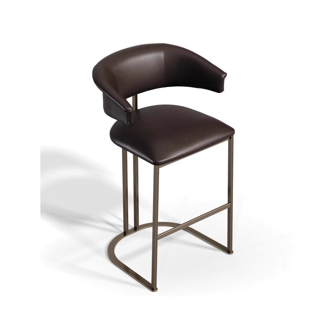 Каркас и наполнение: металл. Стиль ар-деко Барный стул Kyo Stool — Emmemobili, кожа