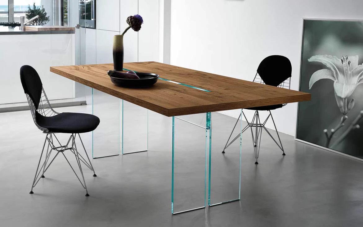 Стол LLT wood — Fiam, стекло, фото 3