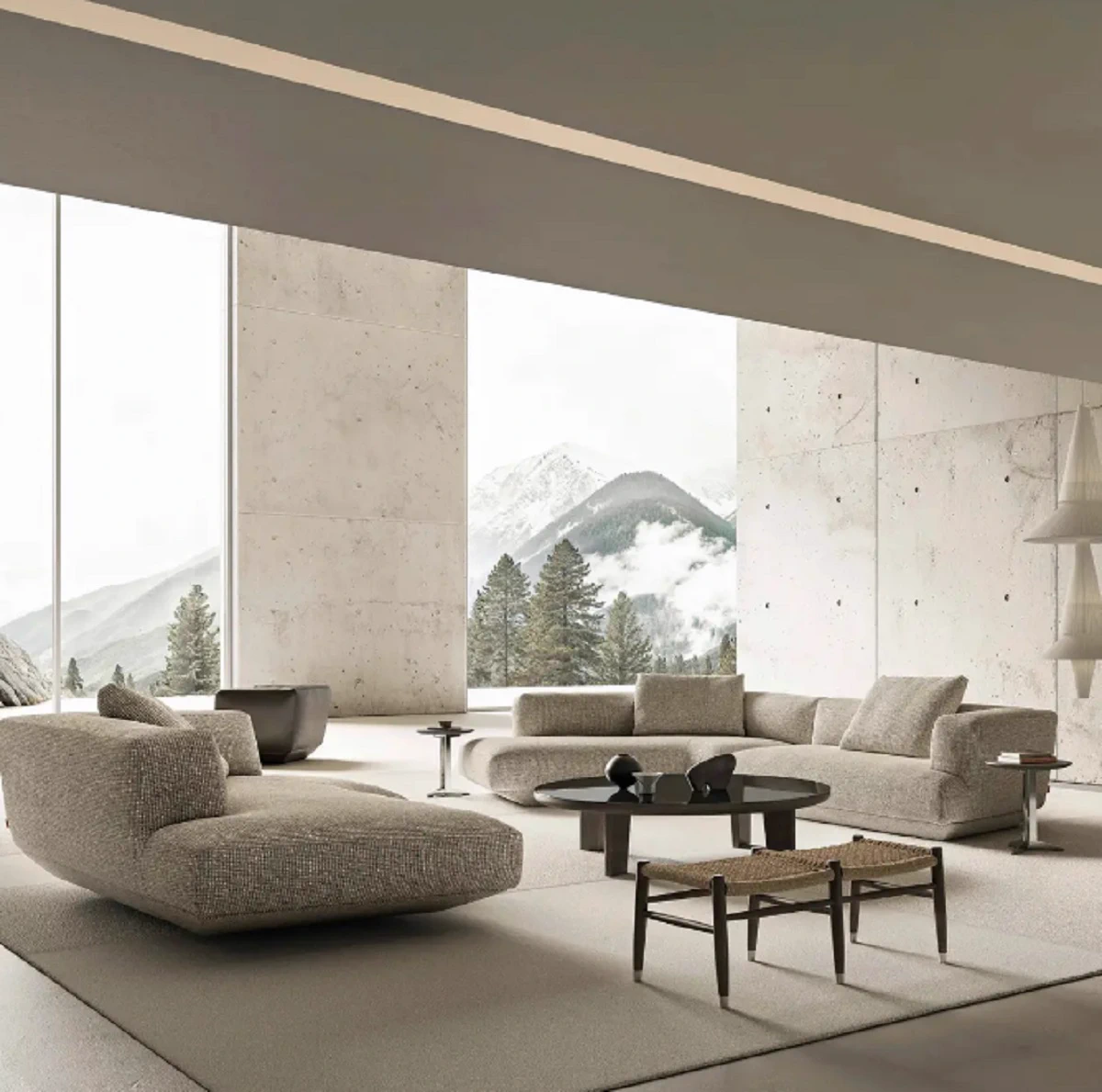 Модульный диван Loungescape — Flexform, кожа, фото 5