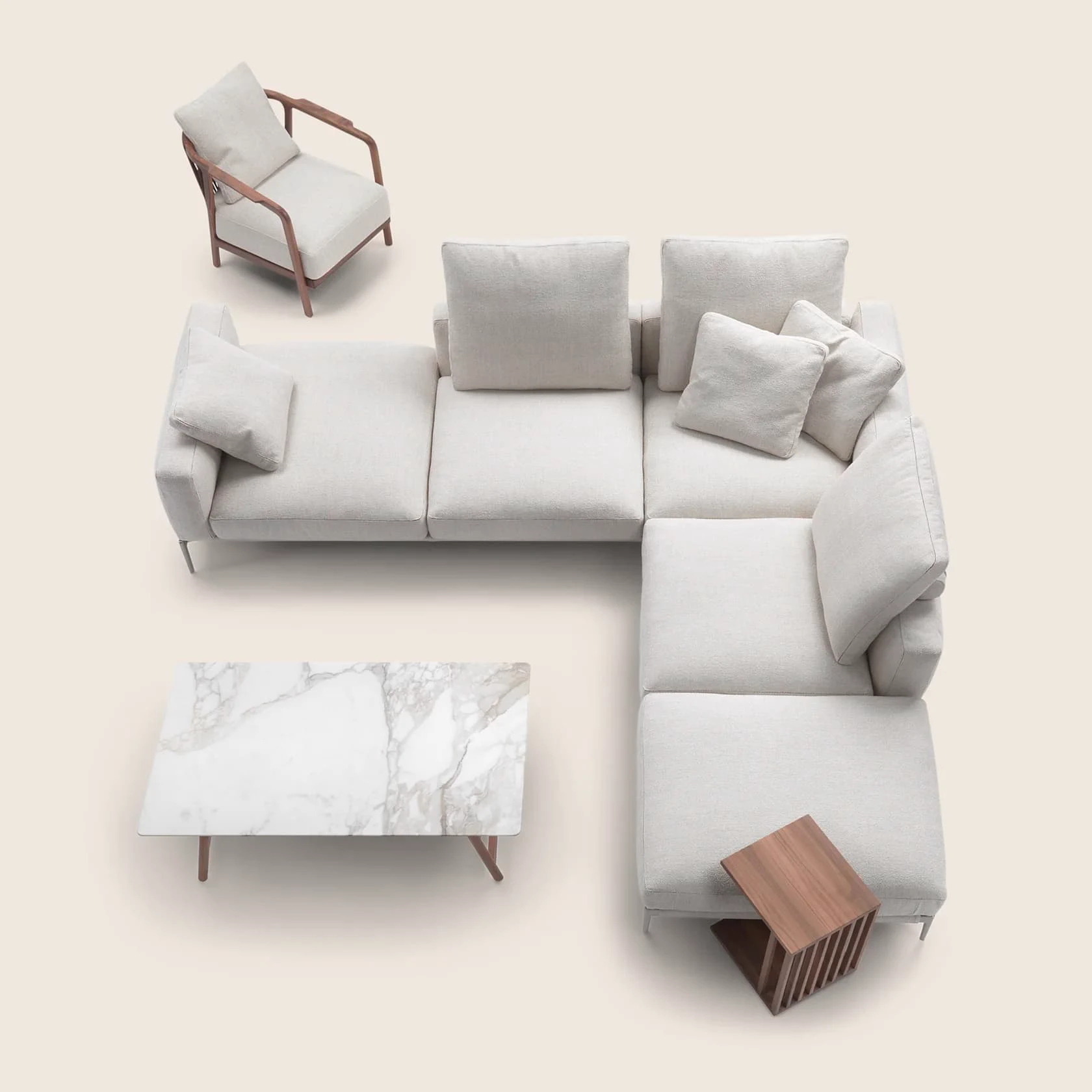 Модульный диван Romeo — Flexform, кожа, фото 3