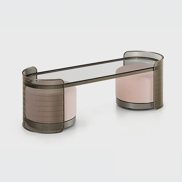 Пуф Chiaro Di Luna anodic bronzed — Flou, кожа, фото 6