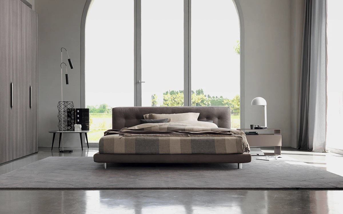 Стеганая кровать Doze — Flou, кожа, фото 4