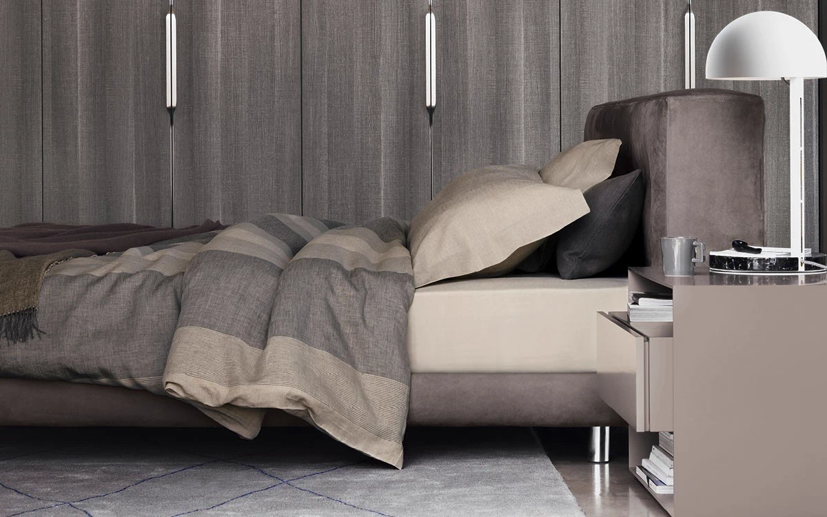 Стеганая кровать Doze — Flou, кожа, фото 5