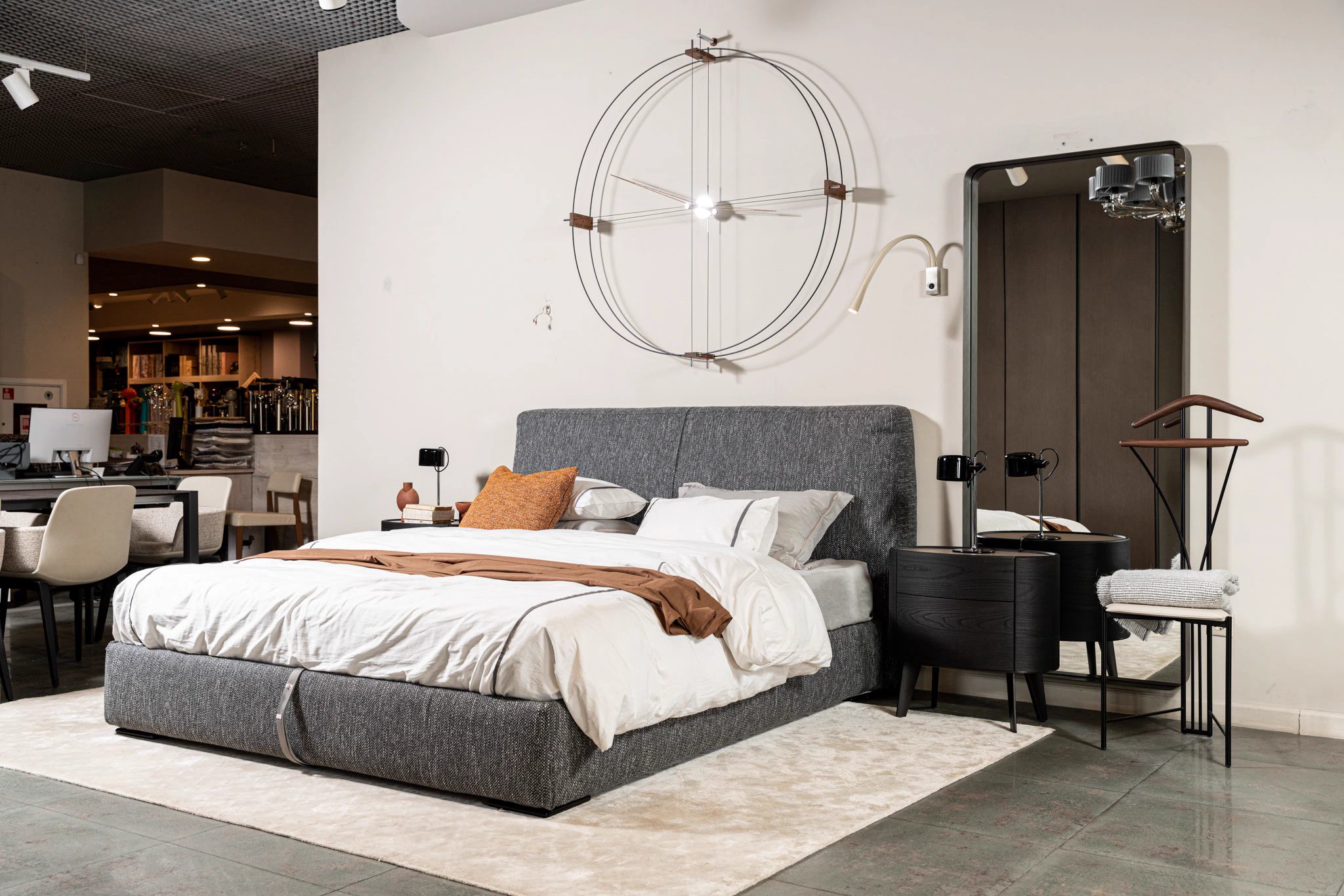 Кровать Myplace Connor grey с боксом для хранения — Flou, текстиль, фото 3
