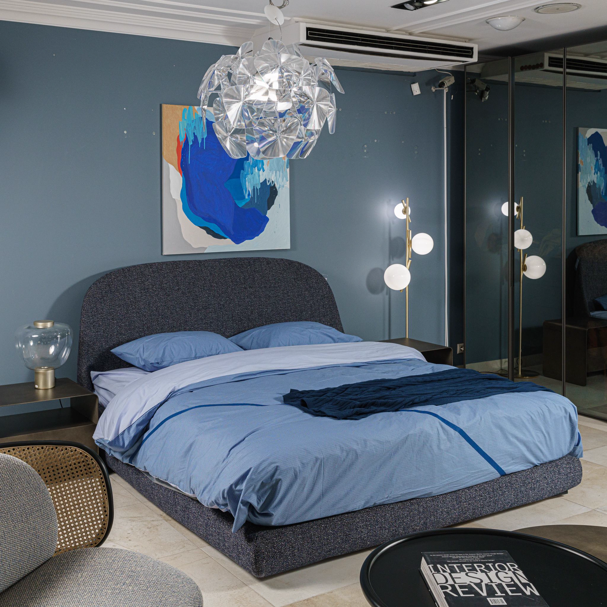 Кровать с матрасом Taormina Rudolf royal blue — Flou, текстиль, фото 2