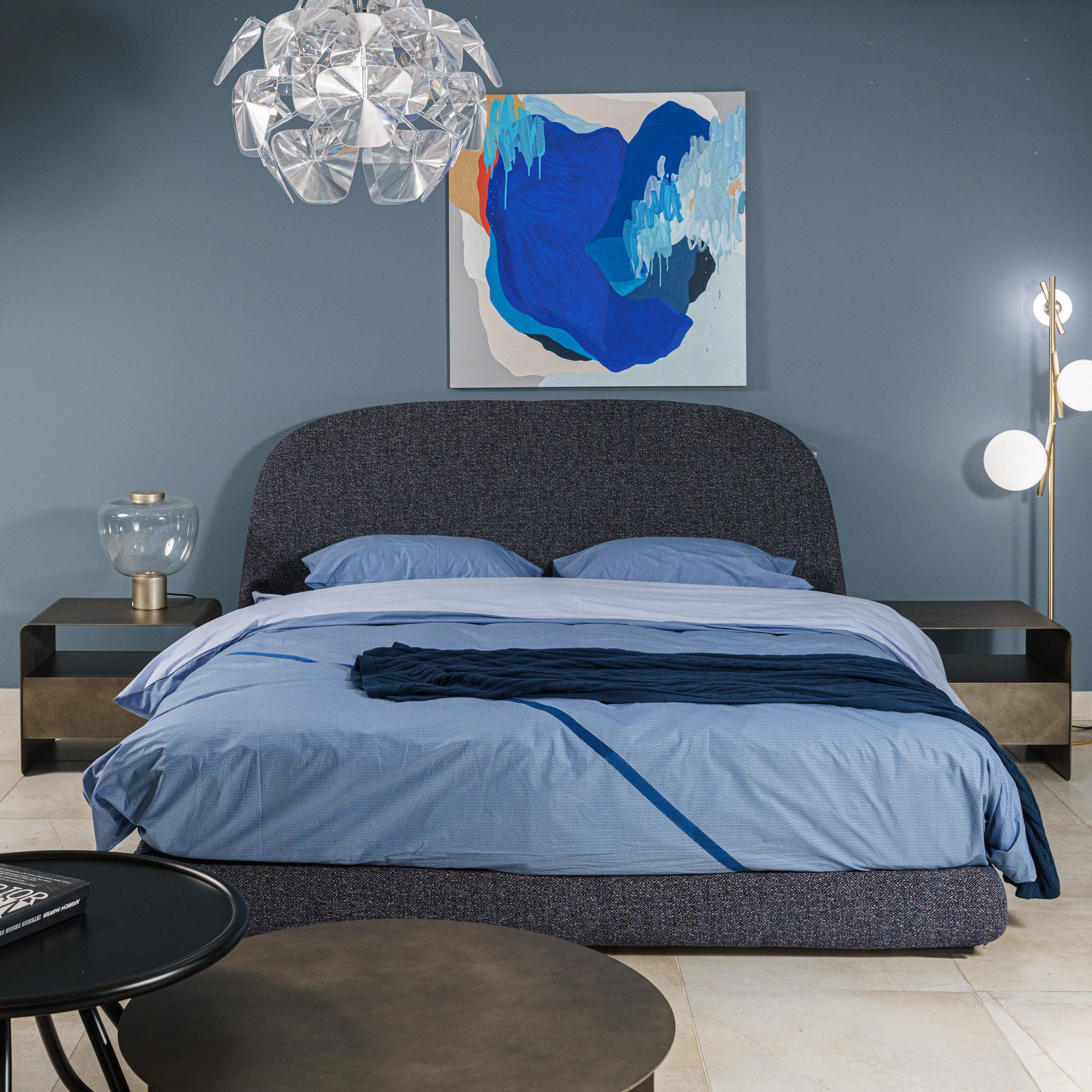 Кровать с матрасом Taormina Rudolf royal blue — Flou, текстиль, фото 3