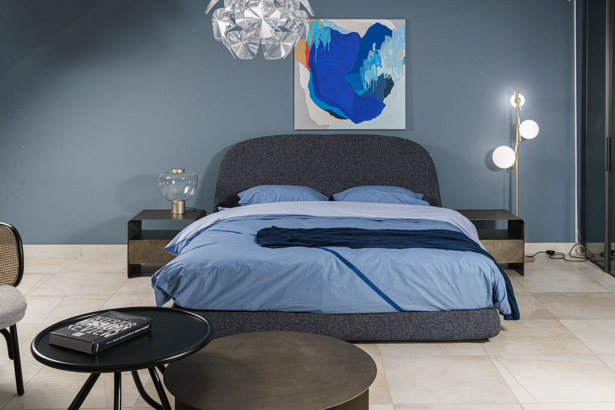Кровать с матрасом Taormina Rudolf royal blue — Flou, текстиль, фото 4