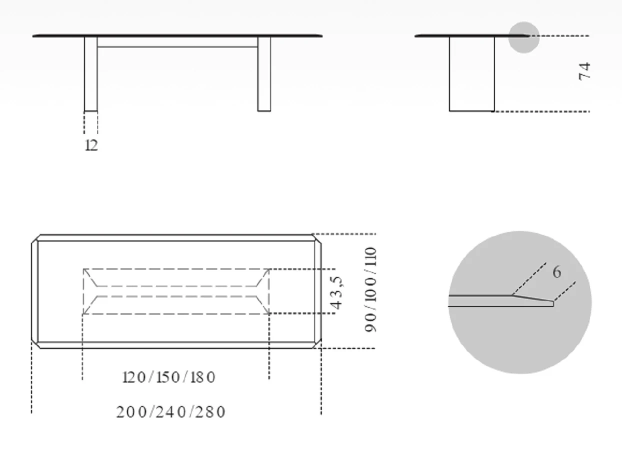 Стол Dolm Plus — Gallotti & Radice, стекло, фото 6