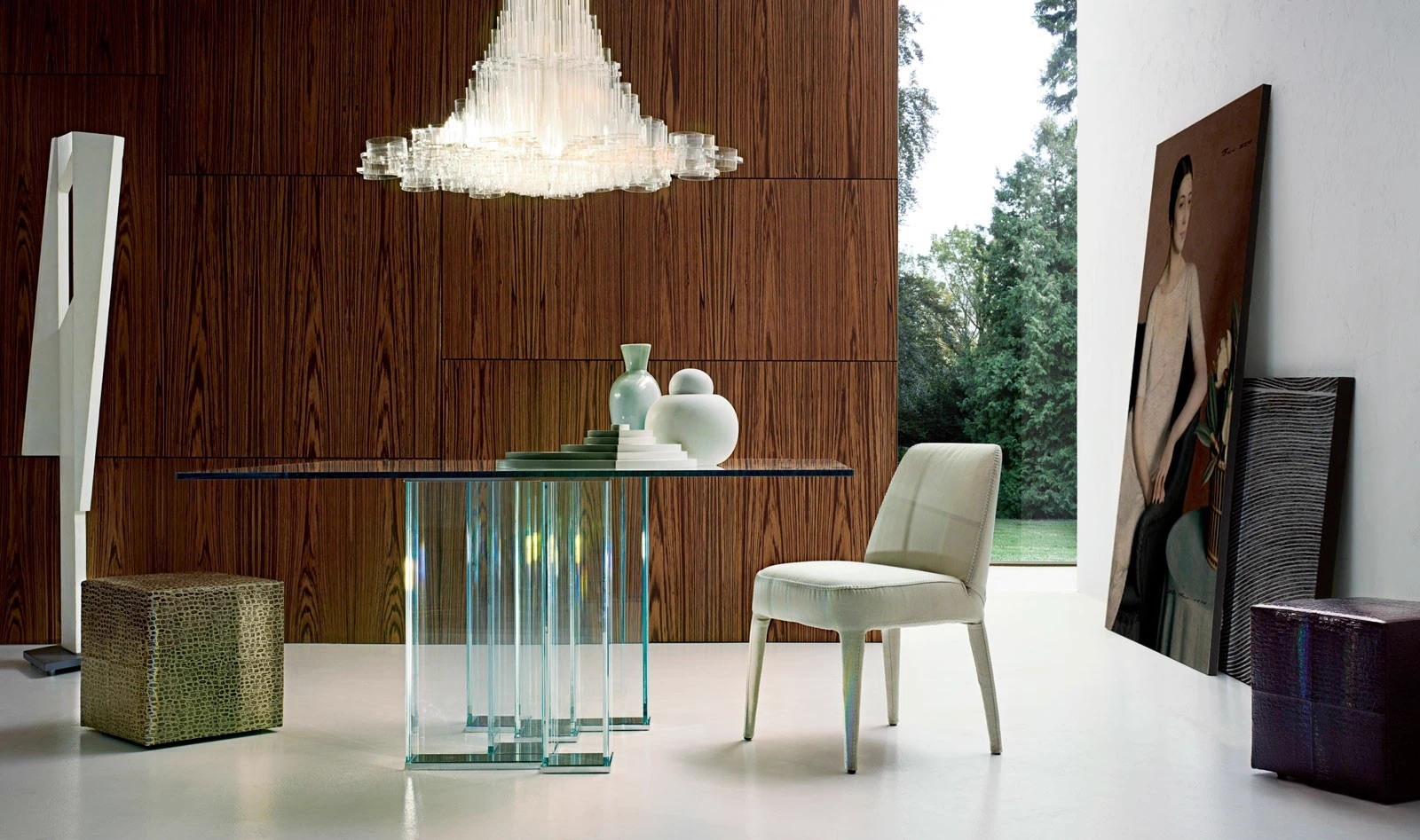 Каркас и наполнение: металл. Современный дизайн Стол Ever — Gallotti & Radice, стекло, фото 2