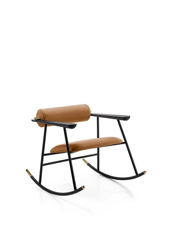 Кресло-качалка Loulou Rock — Gallotti & Radice, кожа, фото 2