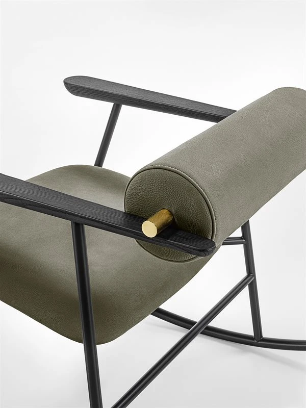 Кресло-качалка Loulou Rock — Gallotti & Radice, кожа, фото 3