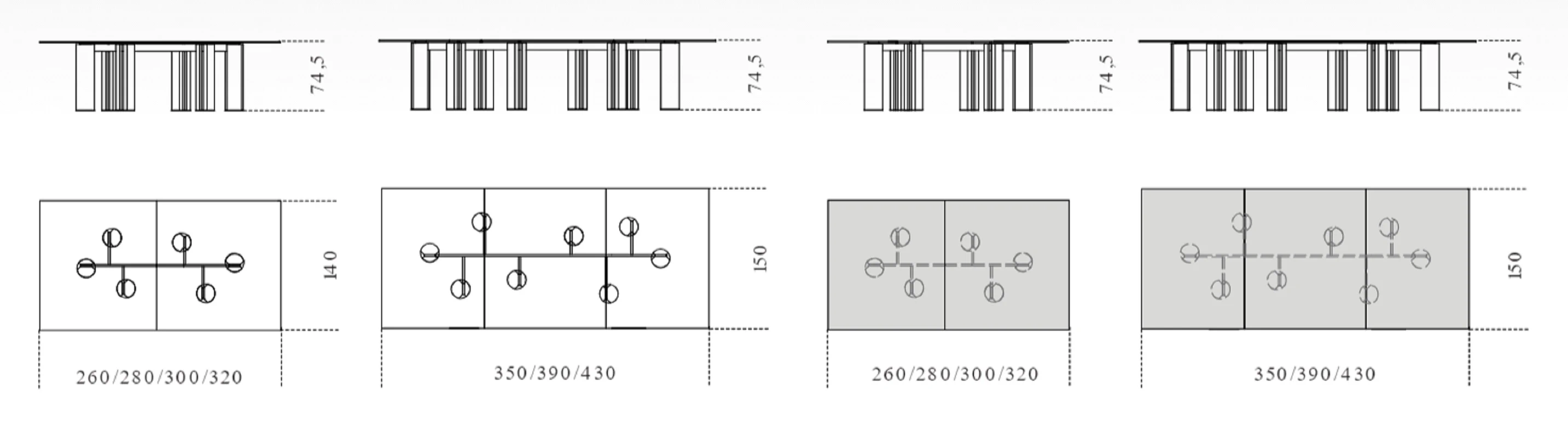 Стол Simpodio System W — Gallotti & Radice, стекло, фото 2