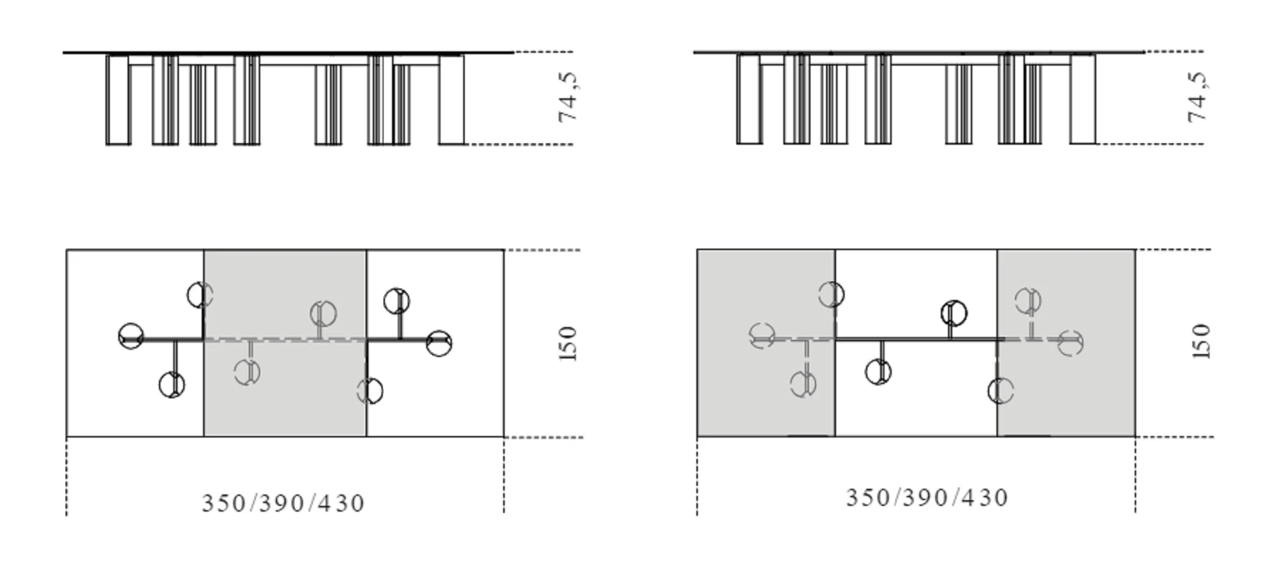 Стол Simpodio System W — Gallotti & Radice, стекло, фото 3