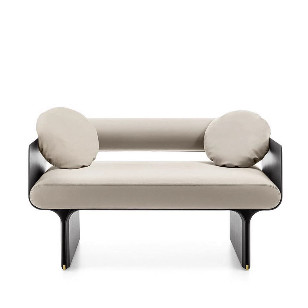 Каркас и наполнение: дерево, металл. Современный дизайн Диван Stami Loveseat — Gallotti & Radice, кожа