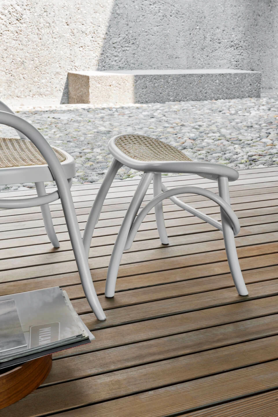 Пуф Lehnstuhl Hocker — Gebruder Thonet Vienna, фото 4