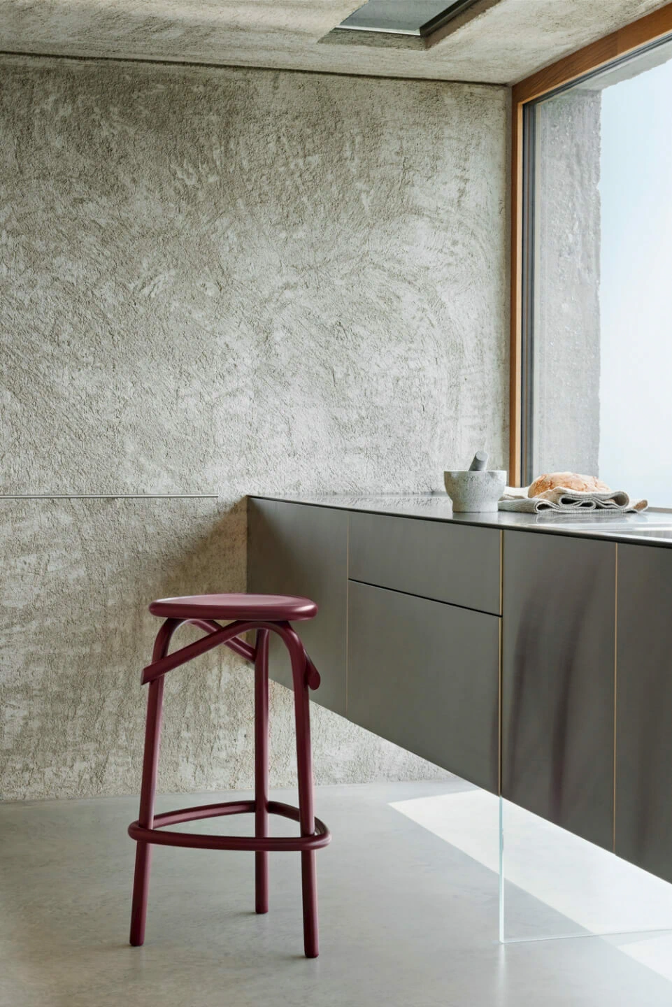 Барный стул Trio — Gebruder Thonet Vienna, дерево, фото 2