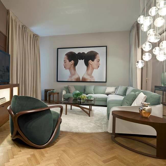 Модульный диван Fabula — Giorgetti, кожа, фото 3