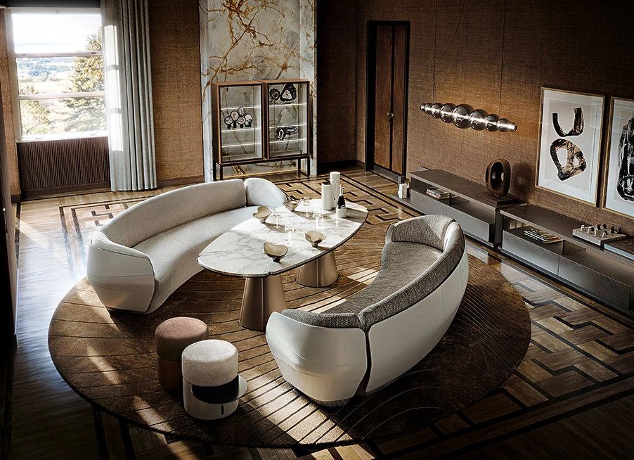 Современный дизайн Стол Floria — Giorgetti, кожа, фото 6