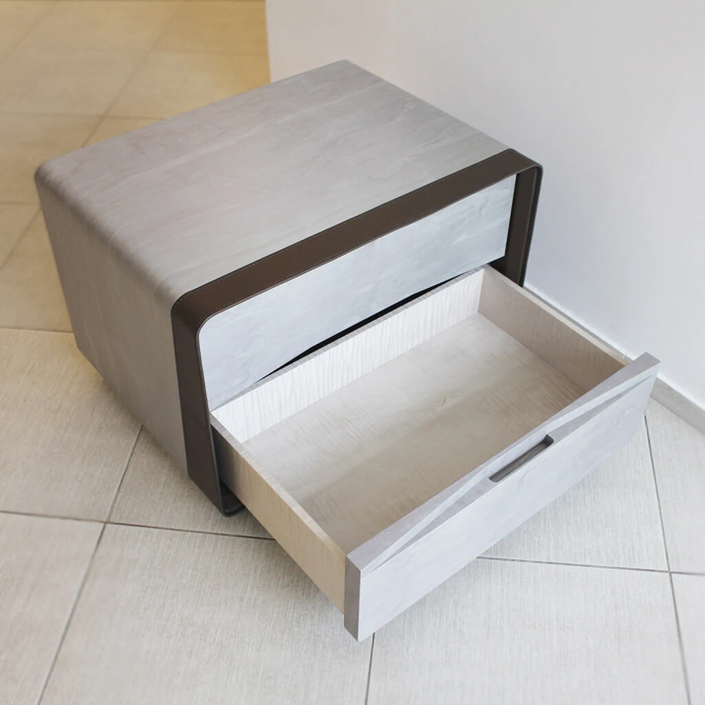 Прикроватная тумбочка Frame — Giorgetti, кожа, фото 4