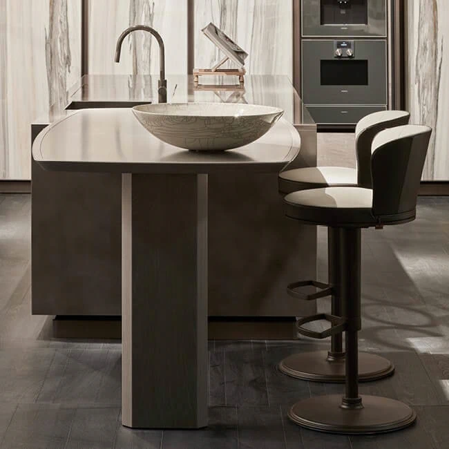 Барный стул Ode — Giorgetti, кожа, фото 4