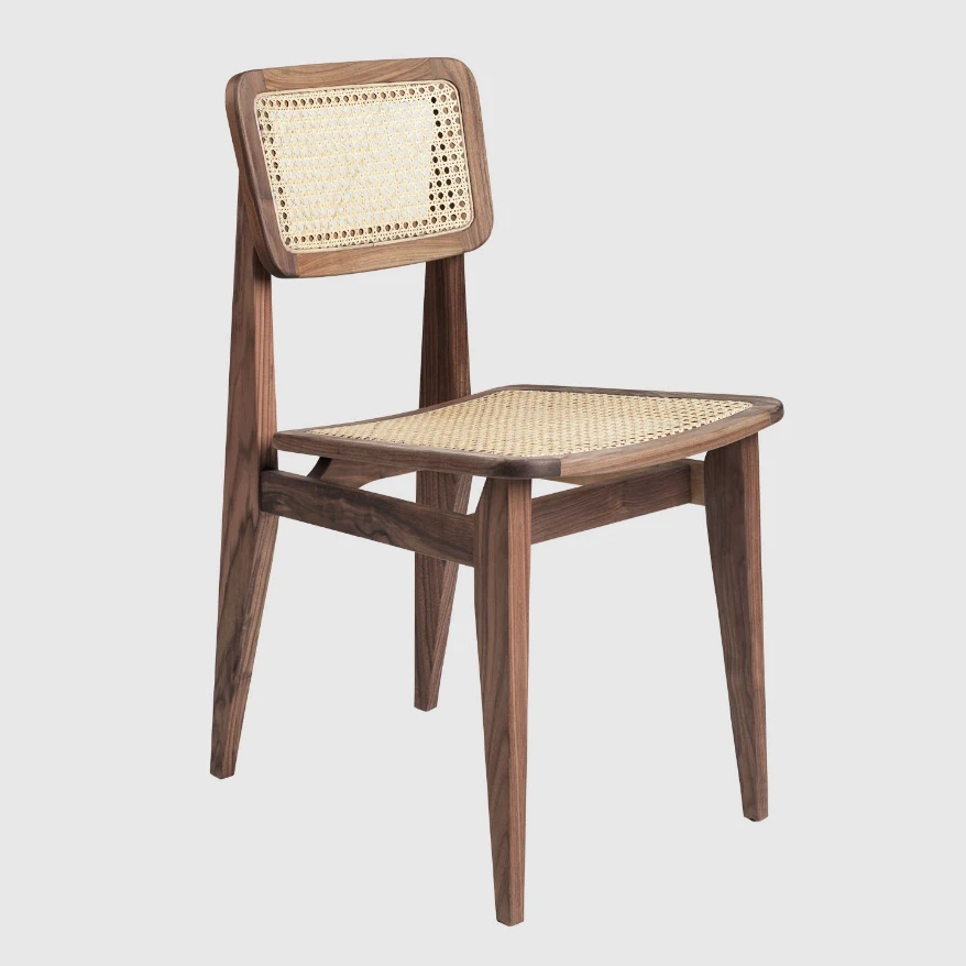 Каркас и наполнение: дерево. Современный дизайн Стул C-Chair - French Cane — Gubi, дерево