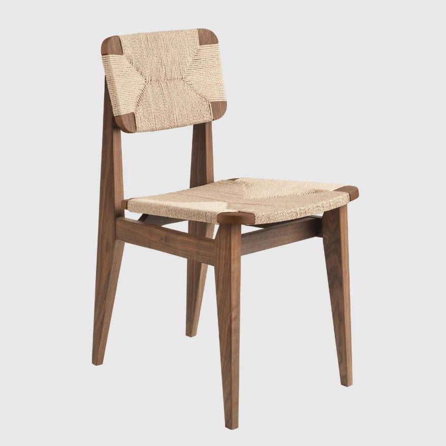 Каркас и наполнение: дерево. Современный дизайн Стул C-Chair Paper Cord — Gubi, дерево