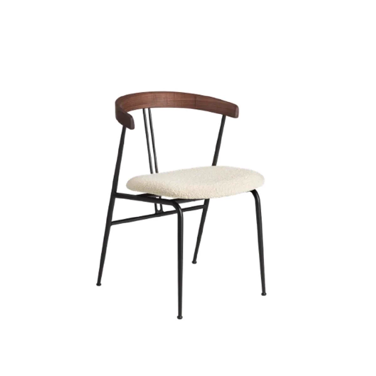 Каркас и наполнение: дерево, металл. Современный дизайн Стул Violin Dining Chair — Gubi, ткань