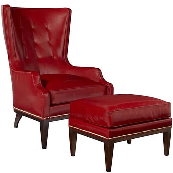 Пуф Elliott — Hickory Chair, кожа, фото 2