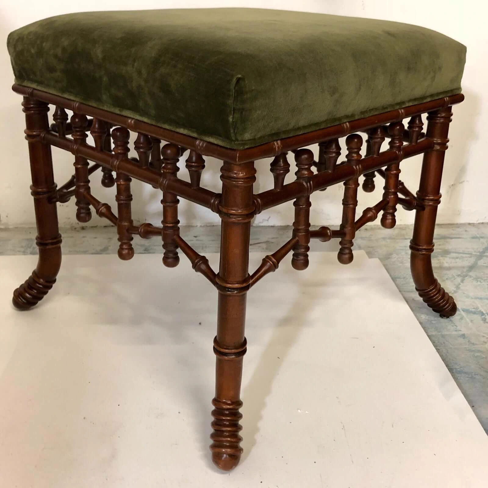 Пуф Faux Bamboo — Hickory Chair, текстиль, фото 2