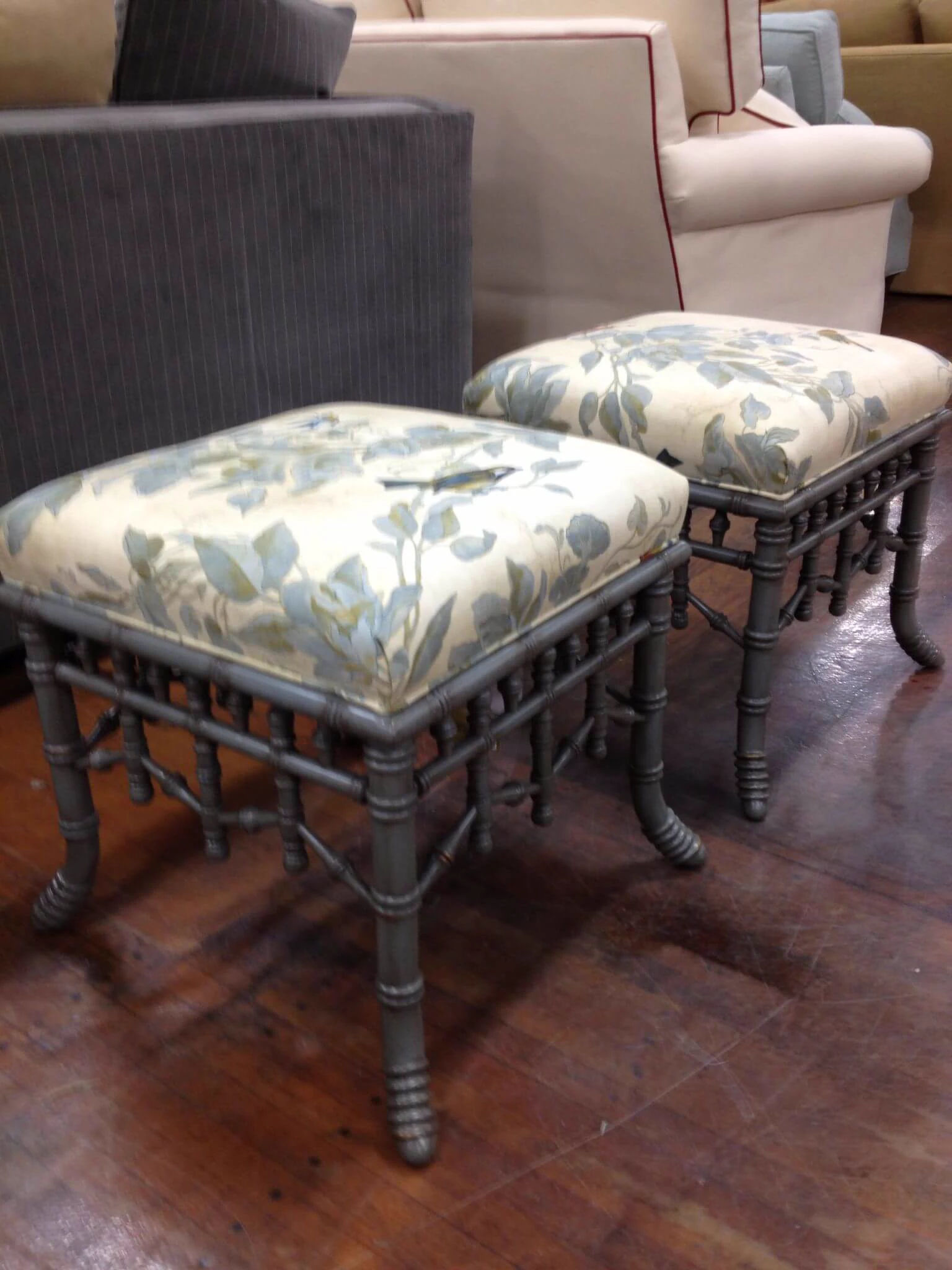 Пуф Faux Bamboo — Hickory Chair, текстиль, фото 3