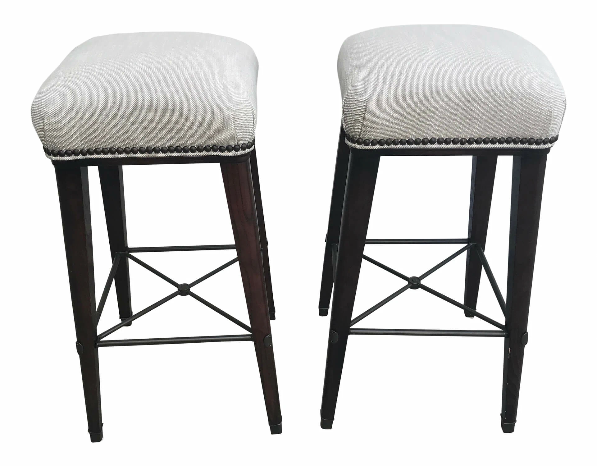 Каркас и наполнение: дерево, металл, ППУ. Стиль ар-деко Барный стул Windsor — Hickory Chair, кожа, фото 2