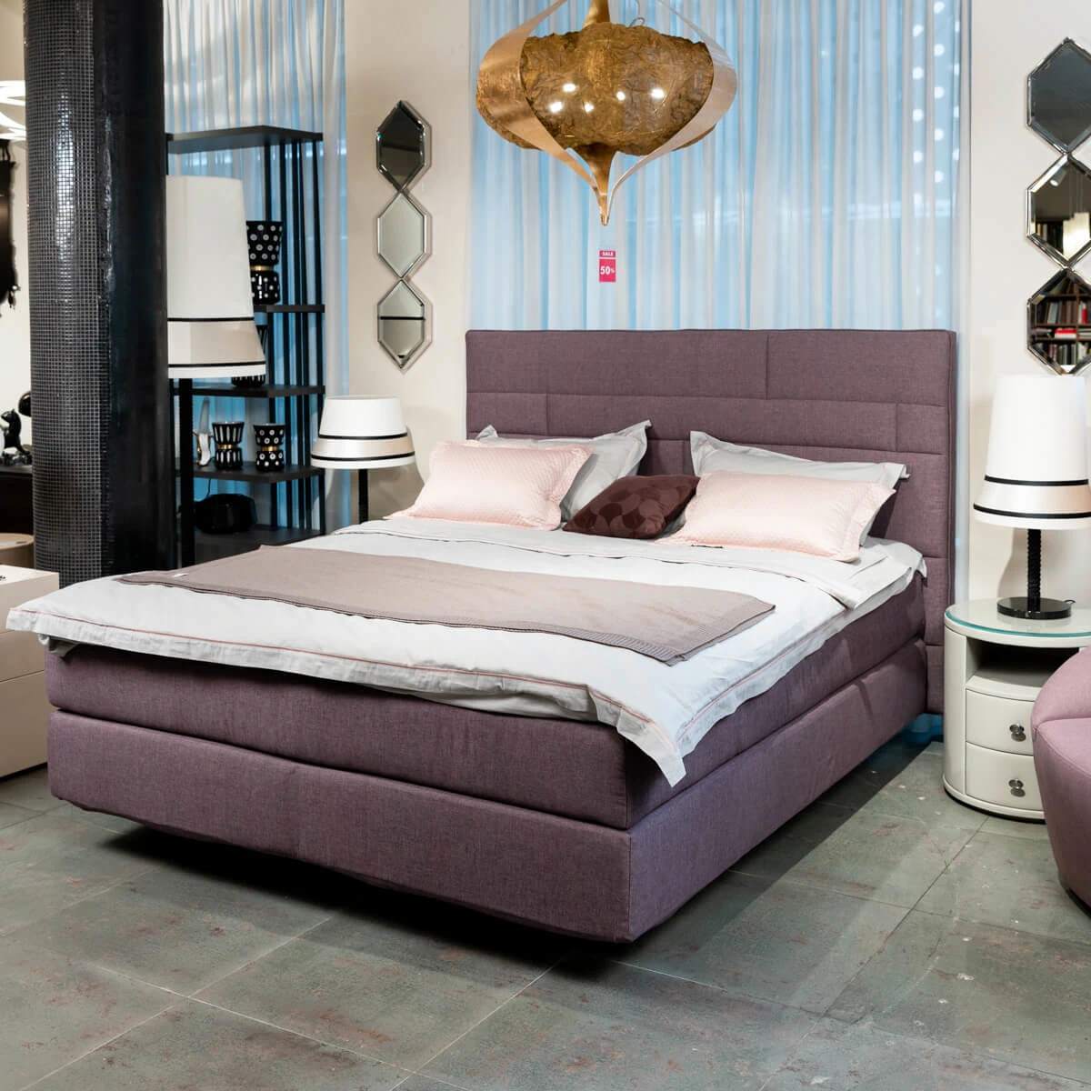 Кровать Boxspring light pink — Hulsta, текстиль, фото 2