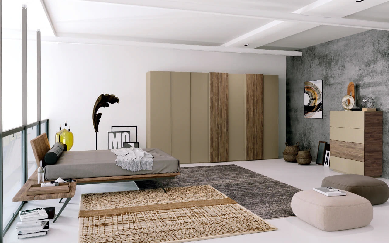 Каркас и наполнение: массив дерева. Современный дизайн Кровать Madera 627 — Hulsta, кожа, фото 6