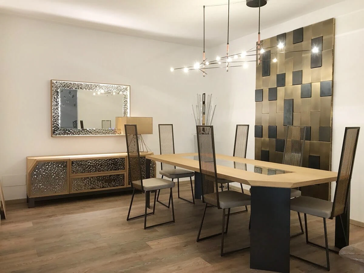 Каркас и наполнение: дерево, металл. Стиль ар-деко Стол Lamaa — Italian Design Lighting (IDL), стекло, фото 4