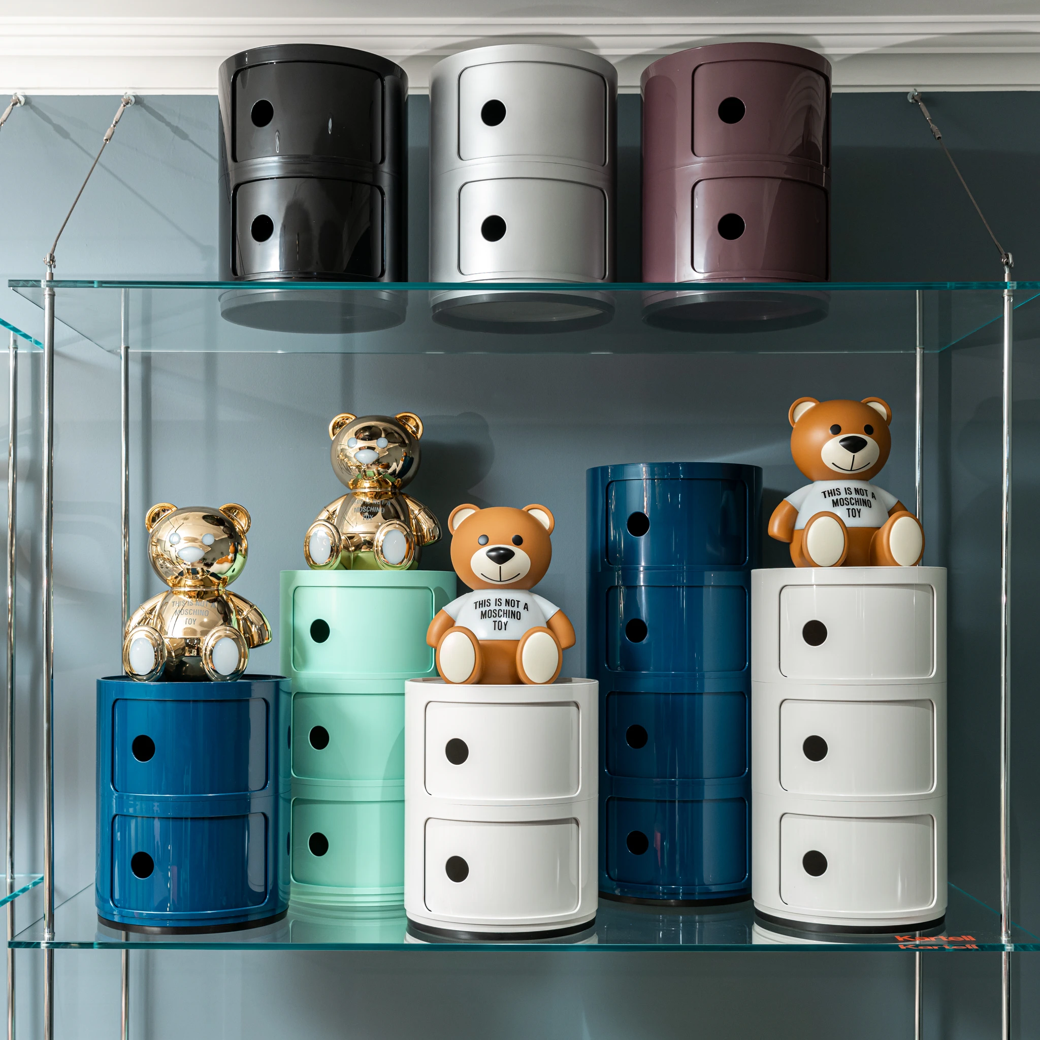 Современный дизайн Прикроватная тумбочка Componibili (2 секции) blue — Kartell, пластик, фото 3