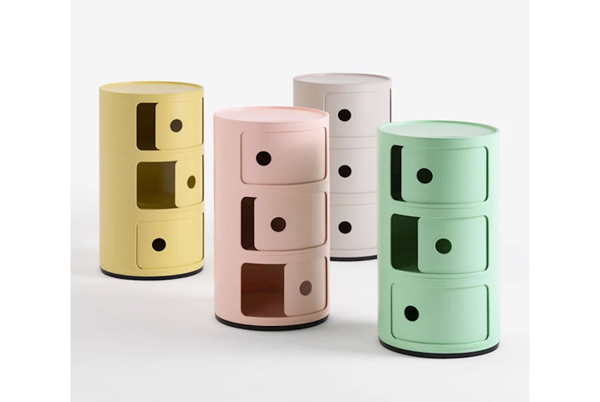 Современный дизайн Прикроватная тумбочка Componibili Bio (3 секции) Panna — Kartell, пластик, фото 2