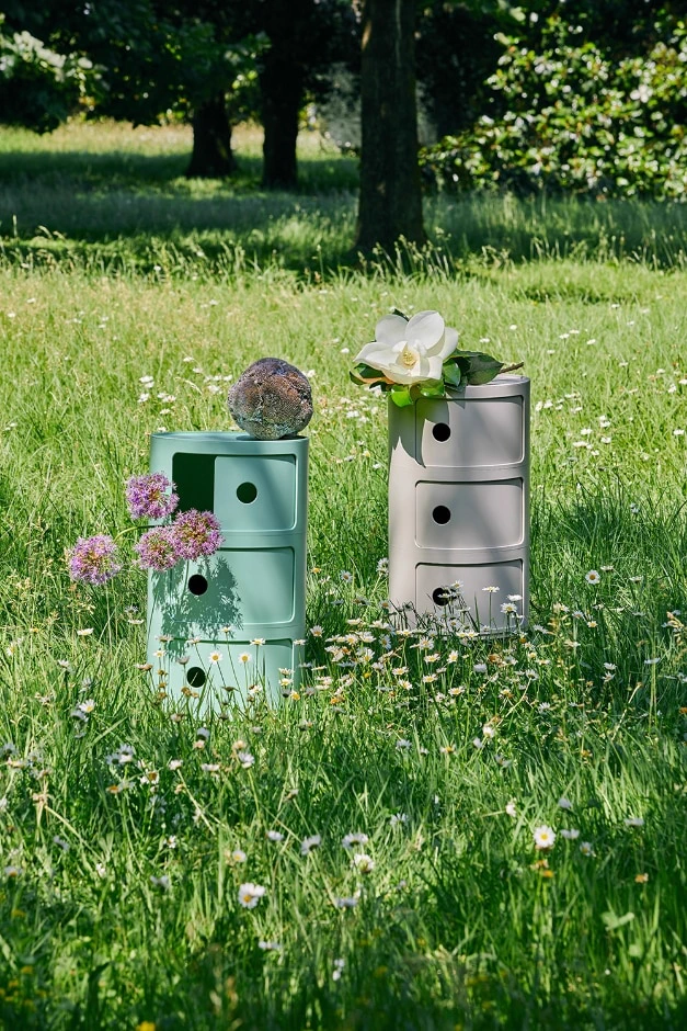 Современный дизайн Прикроватная тумбочка Componibili Bio (3 секции) Panna — Kartell, пластик, фото 4