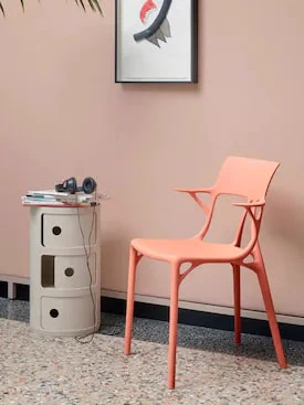 Современный дизайн Прикроватная тумбочка Componibili Bio (3 секции) Panna — Kartell, пластик, фото 6