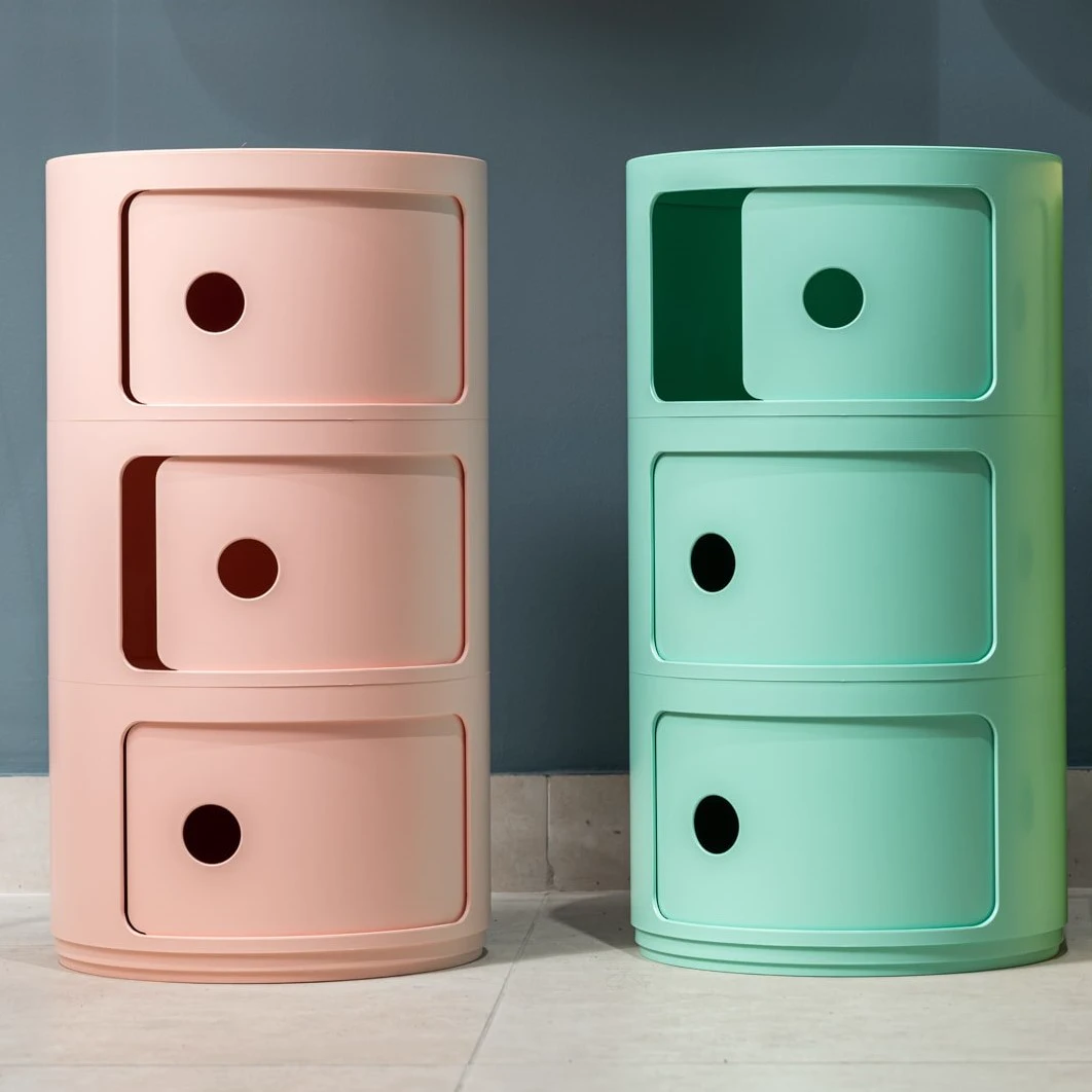 Прикроватная тумбочка Componibili Bio (3 секции) rosa — Kartell, пластик, фото 2