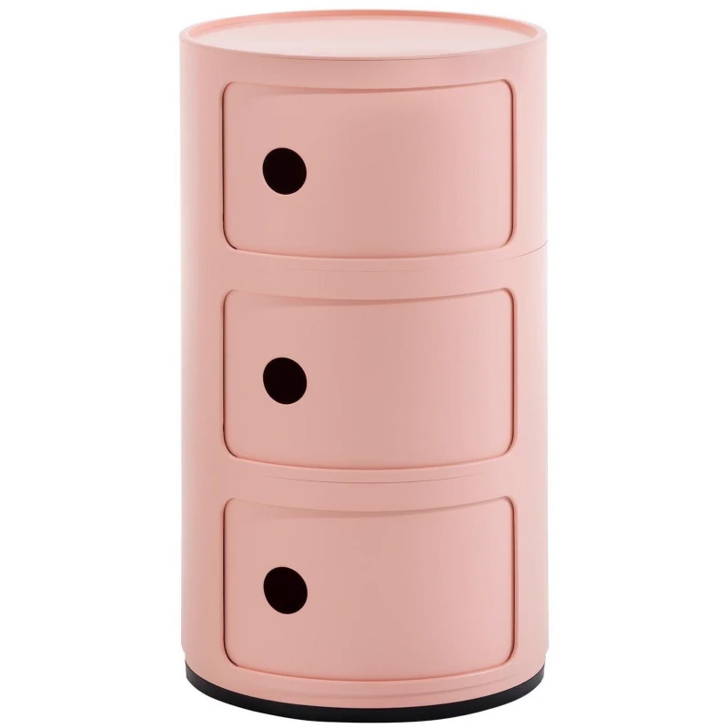 Современный дизайн Прикроватная тумбочка Componibili Bio (3 секции) rosa — Kartell, пластик